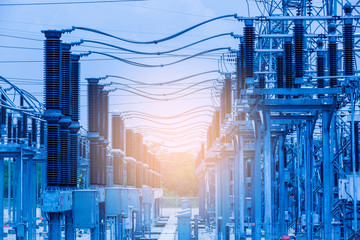 Electric power transmission lines, High voltage power transformer substation