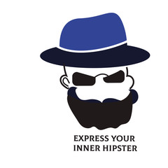 Manly hipster male background with champion inscriptions, aim for the goal, always. Espress Your inner hipster. Vector