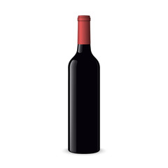 wine bottle on white background