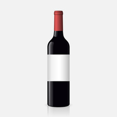 wine bottle on white background
