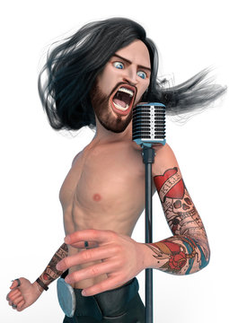 rock star lead singer cartoon