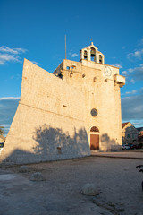 Fototapeta na wymiar Church fortress st. Mary from fifteenth century in Vrboska Croatia