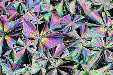 Crystals of citric acid, microscope image