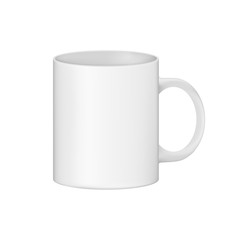 White cup mockup. A cup for coffee or tea. A clean cup is ready for your use and for your design.