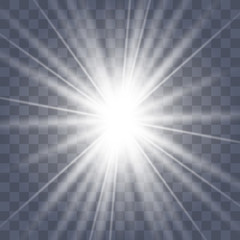 White glowing light burst explosion.