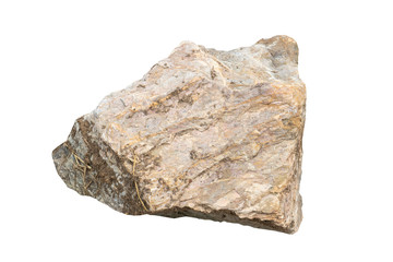 ฺBig brown stone on isolate white background with clipping path.