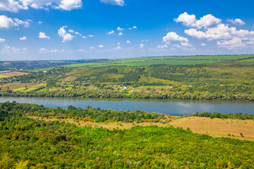 Fototapeta na wymiar Scenic aerial view ,idyllic landscape with river