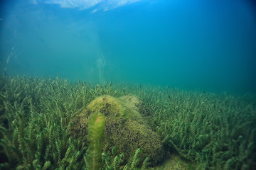 Fototapeta na wymiar disaster ecology river underwater / landscape pollution ecology underwater