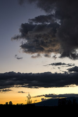Landscape photography of the last minute of sunset at the Andean plateau of the town of Villa de Leyva, in central Colombia.