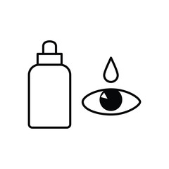 Medical eye drops line icon isolated