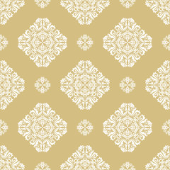 Orient classic white pattern. Seamless abstract background with vintage elements. Orient background