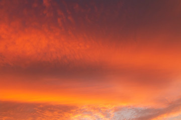 Colorful sunset sky with clouds