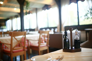table setting restaurant / cutlery on a table in a cafe, the concept of beautiful food, European style