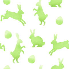 Green watercolor Easter pattern