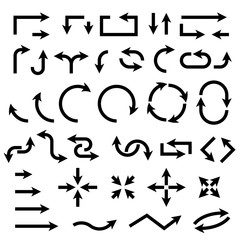 Black flat arrows
