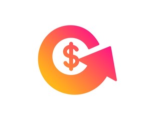 Dollar exchange icon. Money refund sign. Cashback symbol. Classic flat style. Gradient dollar exchange icon. Vector