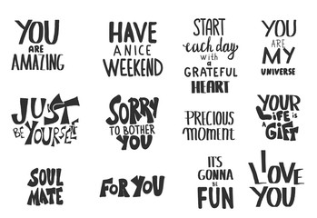 Obraz premium Set of motivational quotes isolated. Vector text.