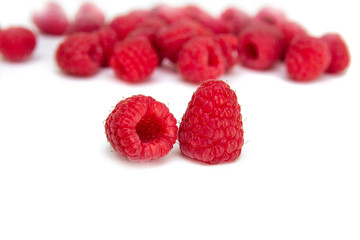 Group of Raspberry isolated on white background