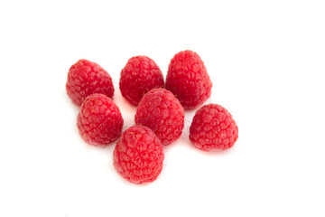 Group of Raspberry isolated on white background