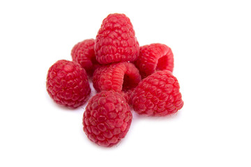Group of Raspberry isolated on white background