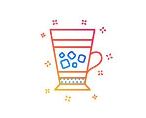 Frappe coffee icon. Cold drink sign. Beverage symbol. Gradient design elements. Linear frappe icon. Random shapes. Vector