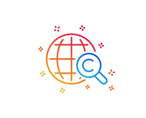 International Ð¡opyright line icon. Copywriting sign. World symbol. Gradient design elements. Linear international Ð¡opyright icon. Random shapes. Vector