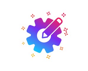 Cogwheel icon. Engineering tool sign. Edit settings symbol. Dynamic shapes. Gradient design cogwheel icon. Classic style. Vector