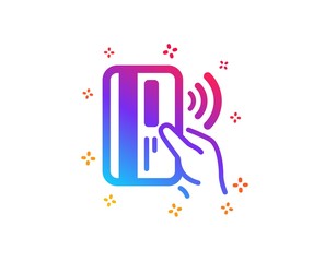 Contactless payment card icon. Money sign. Dynamic shapes. Gradient design contactless payment icon. Classic style. Vector