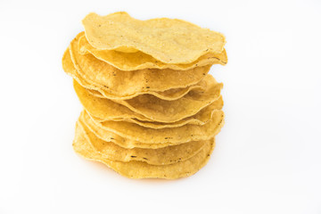 Mexican food. Corn tostadas.