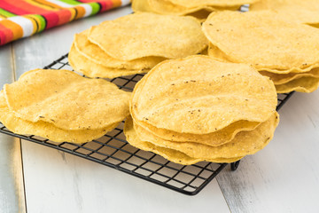 Mexican food. Corn tostadas.