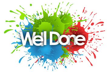 Well done word in splash’s background