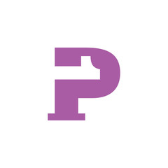 letter p one design logo vector