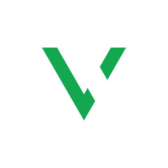 letter v simple geometric line logo vector