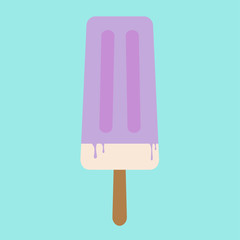 Bilberry ice cream with leaks