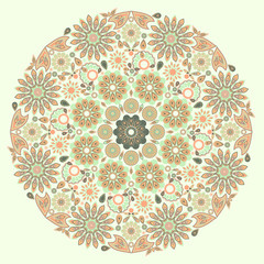 Mandala - round design. Ornamental ethnic pattern. Vector print.