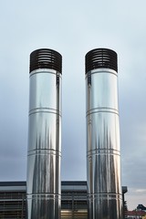 Two Industrial Chimneys