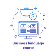 Foreign language for business concept icon