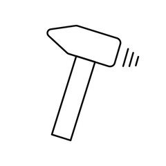 hammer. linear icon. Line with editable stroke