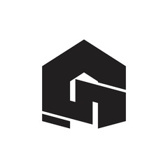 abstract letter g geometric design logo vector