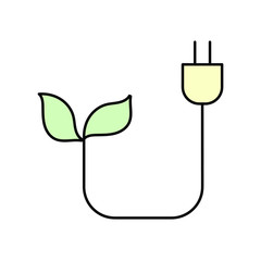 Biomass energy icon illustration,vector plug sign symbol
