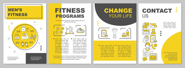 Men's fitness brochure template layout