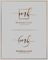 Initial M B MB handwriting logo vector. Letter handwritten logo template.