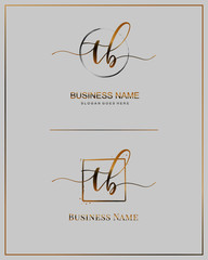 Initial T B TB handwriting logo vector. Letter handwritten logo template.