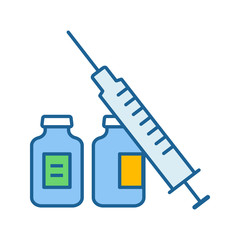 Syringe and vials color icon