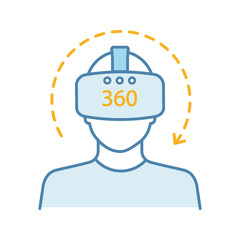 Virtual reality video color icon