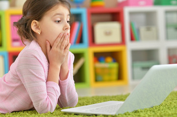girl using modern laptop