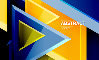 Tech futuristic geometric 3d shapes, minimal abstract background