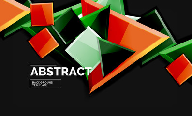 Glossy squares and triangles geometric backgrounds