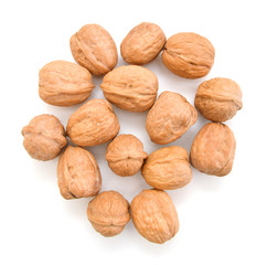 Isolated walnuts on a white background