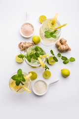 Shikanji is lemonade originating from the Punjab/India. Also known as shikanjvi or Nimbu Pani or sherbet. popular summer cold drink